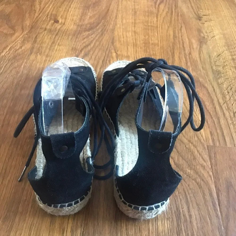 soludos black suede espadrille sandals